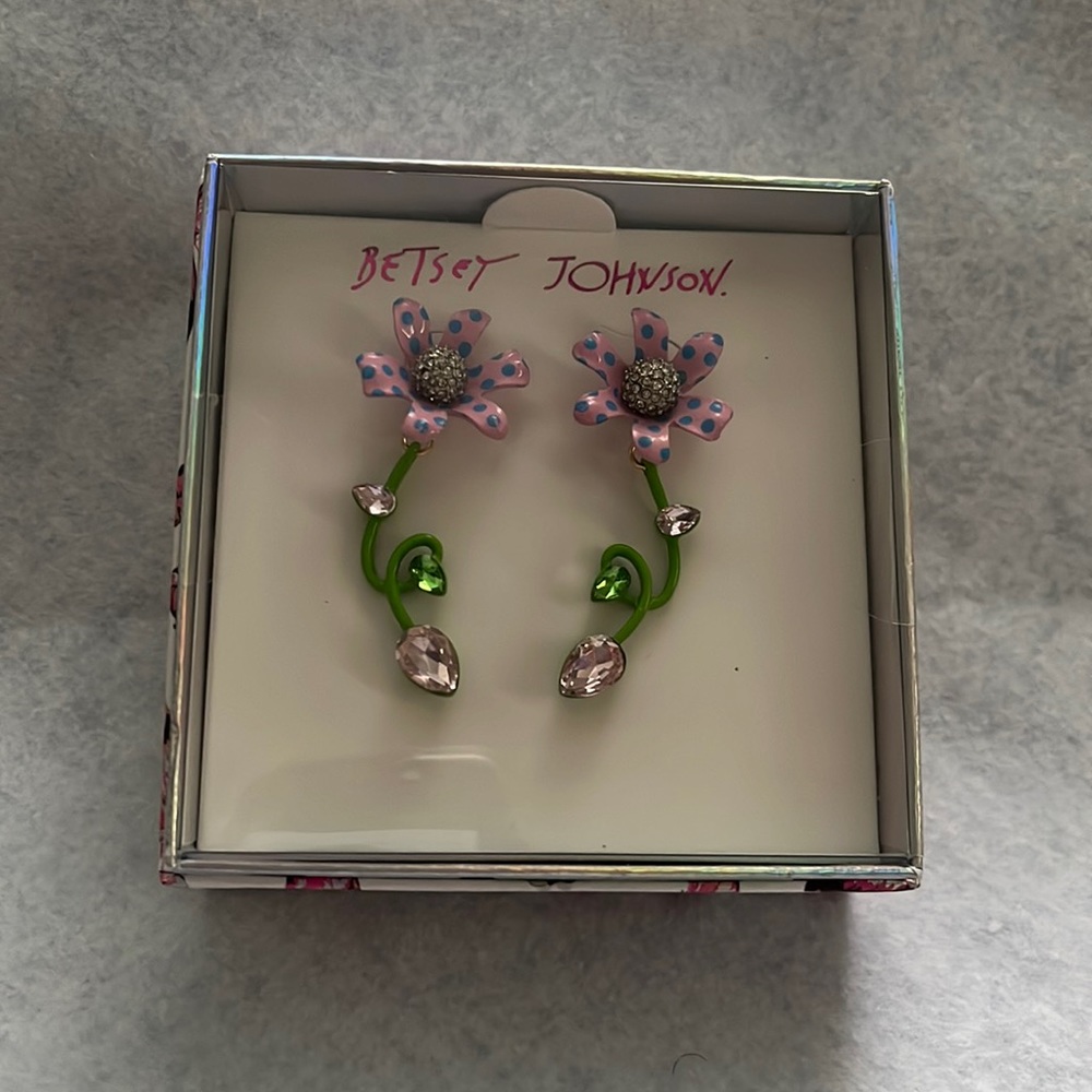 Pink Flower Earrings